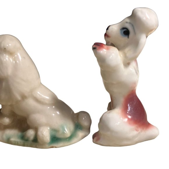 Small Poodle Dog Figurines Set of two Vintage Dogs - Picture 7 of 12